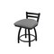 Holland Bar Stool Co 18" Low Back Swivel Vanity Stool, Black Wrinkle, Graph Seat 41118BW020 - alternate 1